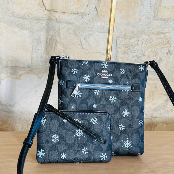 Coach snowflake zip crossbody handbag&wallet NWT Authentic - Picture 2 of 12